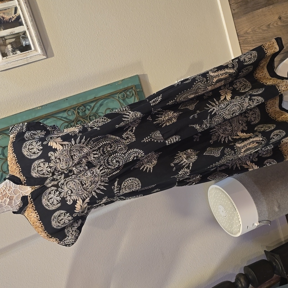 Anthropologie Short Sleeve Maxi Tiered Dress